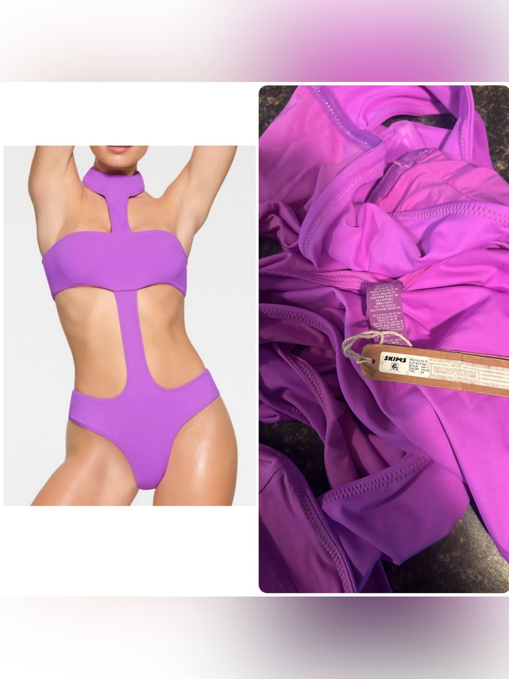SKIMS Cutout One-Piece Swimsuit in Bright Lilac